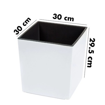 ЦВЕТОЧНЫЙ ГОРШОК С КВАДРАТНОЙ ПЛАСТИКОВОЙ ВСТАВКОЙ, БАЛКОН, БОЛЬШОЙ БЕЛЫЙ ЦВЕТОЧНЫЙ ГОРШОК