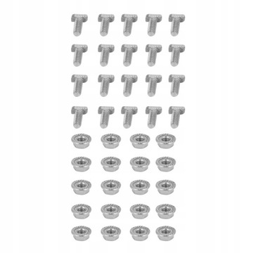 20 ZESTAW ŚRUBY ŚRUBA M6 DO SZKLARNI NAKRĘTKA