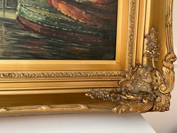КАРТИНА ЗОЛОТАЯ РАМКА ГОРОД 82 х 112 см