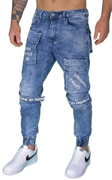 BOJÓWKI SPODNIE JOGGERY MĘSKIE JEANSY KIESZENIE ELASTYCZNE JAKOŚĆ