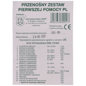 Apteczka pierwszej pomocy, przenośna PK-MOT APZ