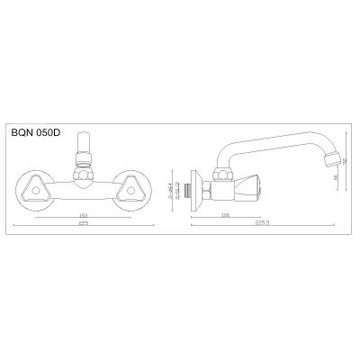 NORM настенный смеситель для умывальника