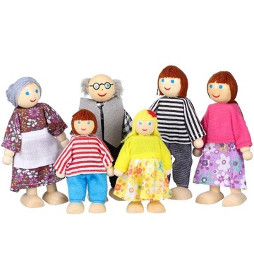 Drewniane Lalki Drewniane Figurki Ruchome 6 Szt
