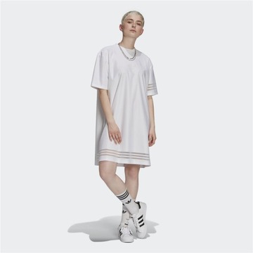 Adidas śliczna Sukienka nowa biala logo roz S/M