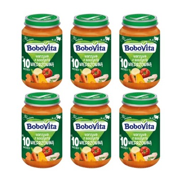 BoboVita Soczysta wieprzowina z warzywami 6x190g
