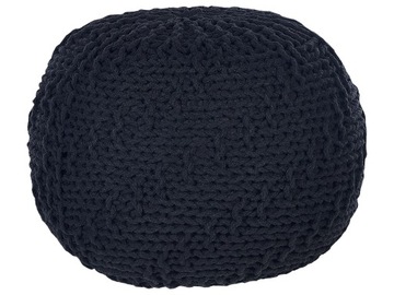 Pufa pleciona bawełniana 50 x 35 cm czarna