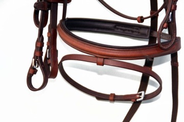 УЗДЕЦА + ПРОФИЛИРОВАННЫЕ ПОВОДА, РАЗМЕР ПОНИ/ШЕТТИ, КОРИЧНЕВЫЕ