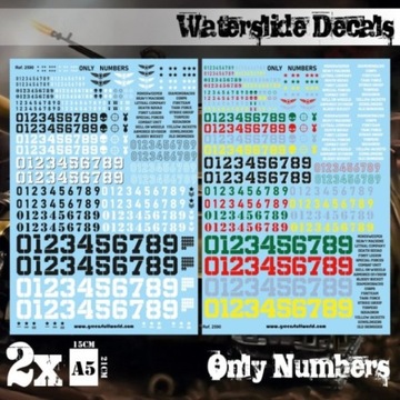 Waterslide Decals Only Numbers - kalkomanie