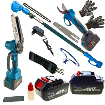 Бензопила 6 дюймов + секаторы + 2 аккумулятора BIG AKKU 5AH + стрела до 4 м XL