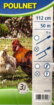 Siatka elektryczna dla kur, gęsi, indyków 50m