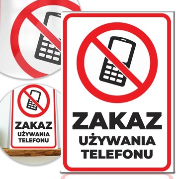 TABLICZKA PCV ZAKAZ Używania TELEFONU MiX WZORÓW