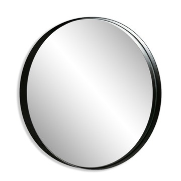 LUSTRO OKRĄGŁE METALOWE ŚCIENNE Fi 80cm CZARNE
