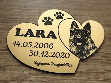 Надгробие для собаки и кошки с ГРАВИРОВКОЙ фотографии.