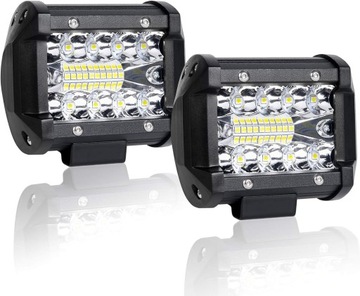 2x Reflektory Samochodowe LED 60W 12V dla Ciężarówek i Jeepów