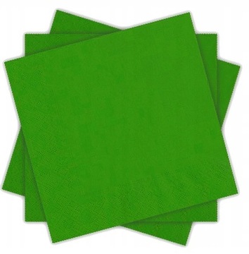 Serwetki Trzywarstwowe ZIELONE Zielona Trawa Ślub Komunia 25x25cm 20szt.