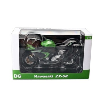 ZX6R Green with Box1/12 Kawasaki ZX-6R Ninja Racing Motocykl Cross-Country