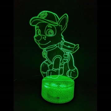 3D LED ночник PAW PATROL ROCKY USB + ДИСТАНЦИОННЫЙ