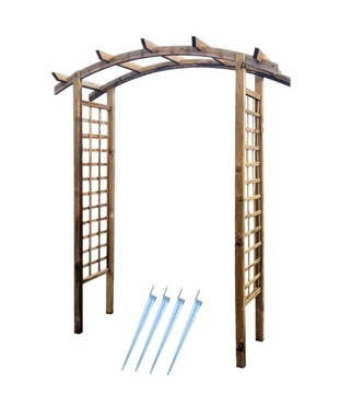 pergola drewniana łukowa kotwy zestaw