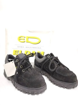 Buty Półbuty dziecięce Czarne Skóra Zamsz 34