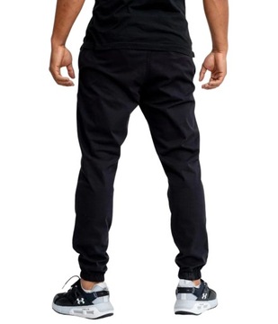 Spodnie Materiałowe Jogger Ze Ściągaczem Czarne Jigga Wear Base XXL