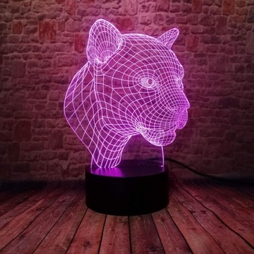 LEOPARD CAT 3D LED НОЧНИК ЦВЕТА USB-ПУЛЬТ ДУ