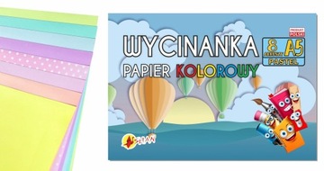 Papier nabłyszczany wycinanka Pastelowa A5 8k Shan