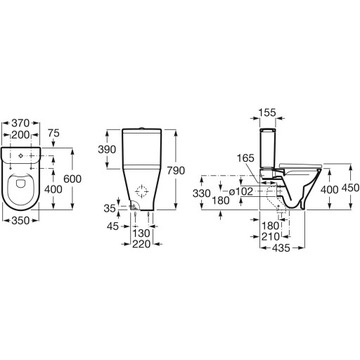 КОМПАКТНЫЙ УНИТАЗ БЕЗ ОПРАВЫ БЕЛЫЙ ROCA GAP ROUND
