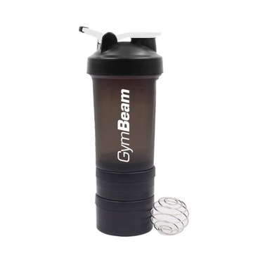 SZEJKER SHAKER Z POJEMNIKIEM NA BIAŁKO NA SIŁOWNIĘ CZARNY - GymBeam 600 ml