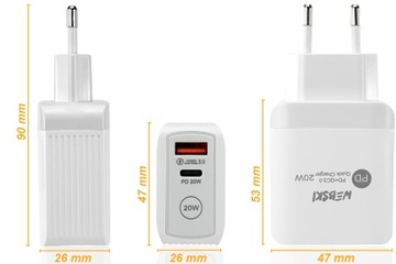 БЫСТРОЕ МОЩНОЕ СЕТЕВОЕ ЗАРЯДНОЕ УСТРОЙСТВО ДЛЯ ЗАРЯДКИ ТЕЛЕФОНА USB C PD QC 20 Вт