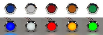 Lampka kontrolna, kontrolka LED 22mm Zielona 12V
