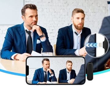 2 БЕСПРОВОДНЫХ МИКРОФОНА ДЛЯ IPHONE + ЧЕХОЛ