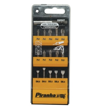 Zestaw bitów PIRANHA HI-TECH TORSION 15 sztuk