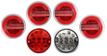 ZESTAW TIR NACZEPY LAMPY LEDOWE 12-24V LED OKRĄGŁE
