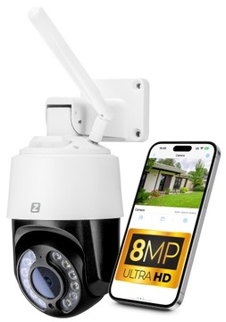 Kamera Zewnętrzna Obrotowa WiFi 8MPx 8MP 4K UHD AUDIO DETEKCJA 4XZOOM