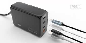 Сетевое зарядное устройство Newell GaN 240 Вт 3 порта USB-C и 1 порт USB-A