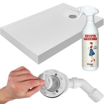 Brodzik 120x70 prostokątny antybakteryjny prysznicowy wysoki biały Standard