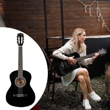 Молодёжная классическая гитара SoloArt Max 3/4, чёрная + аксессуары