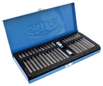 ZESTAW BITÓW KLUCZY BITY TORX IMBUS HEX SPLINE XZN 40 el. S2 SATRA