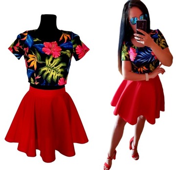 КОМПЛЕКТ Блузка ТОП + мини-ЮБКА Расклешенная с WHEEL XS