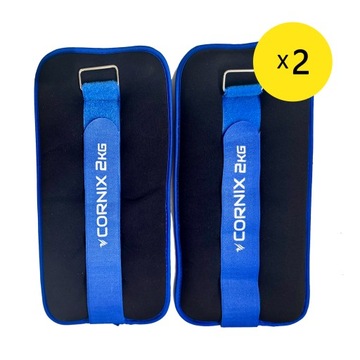 OBCIĄŻNIKI NA NADGARSTKI RĘCE NOGI CIĘŻARKI DO ĆWICZEŃ CORNIX 2x2kg Blue