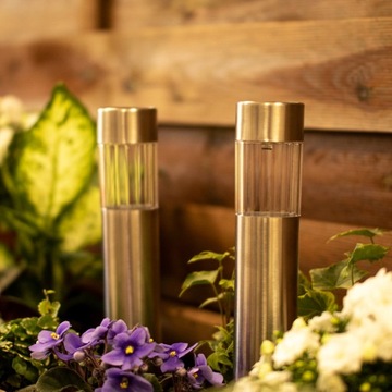 5x СВЕТОДИОДНАЯ СОЛНЕЧНАЯ САДОВАЯ ЛАМПА, НЕРЖАВЕЮЩАЯ НЕРЖАВЕЮЩАЯ ТРУБА, ШИПОВОЙ СТОЛБ