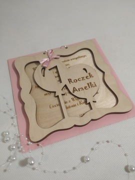 Годовалая открытка на день рождения, гравюра на дереве