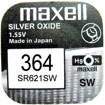 1x Bateria MAXELL 364 SR621SW SR621 G1 LR60 1,55V