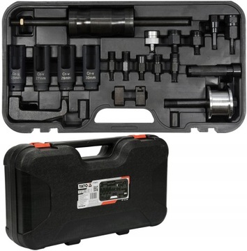 КОМПЛЕКТ СЪЕМНИКОВ ИНЖЕКТОРНОЙ ФОРСУНКИ YATO, 22 ЭЛЕМЕНТА YT-06175