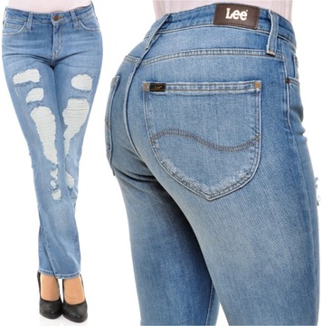 LEE spodnie SLIM straight BLUE jeans ELLY W27 L31