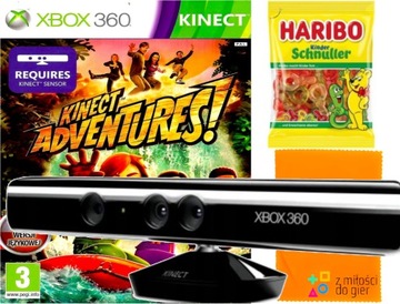 Kinect Motion Sensor Xbox 360 + KINECT ADVENTURES СЕМЕЙНАЯ ИГРА НА ПОЛЬСКОМ ЯЗЫКЕ