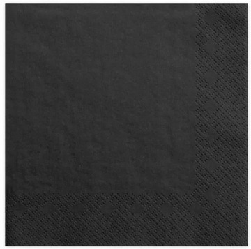Serwetki Czarne Black Elegant wesele urodziny stypa 20 szt 33 cm