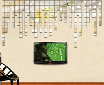 ЗЕРКАЛА АКРИЛОВЫЕ САМОКЛЕЯЩИЕСЯ 10х10см 20шт НАКЛЕЙКИ НА ЗЕРКАЛА НА СТЕНУ