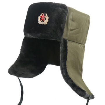 CZAPKA zimowa ROSYJSKA radziecka GWIAZDA usza