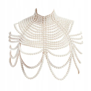 Kobiety Pearl Beaded Body Chain Szal Biżuteria